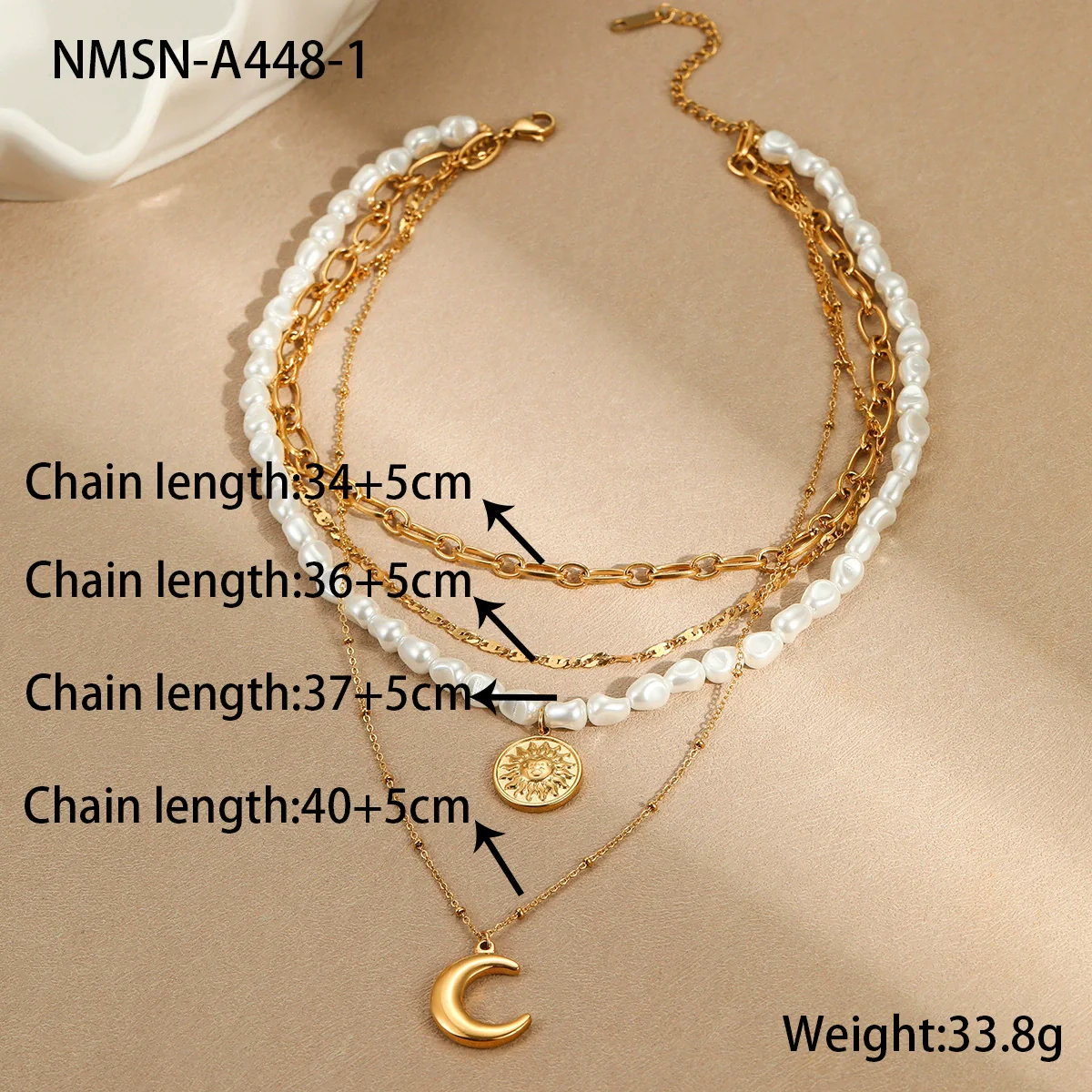 Wholesale Women's Geometric Baroque Imitation Pearl Stainless Steel 18K Electroplated Necklace Light Luxury Jewelry - Image 18