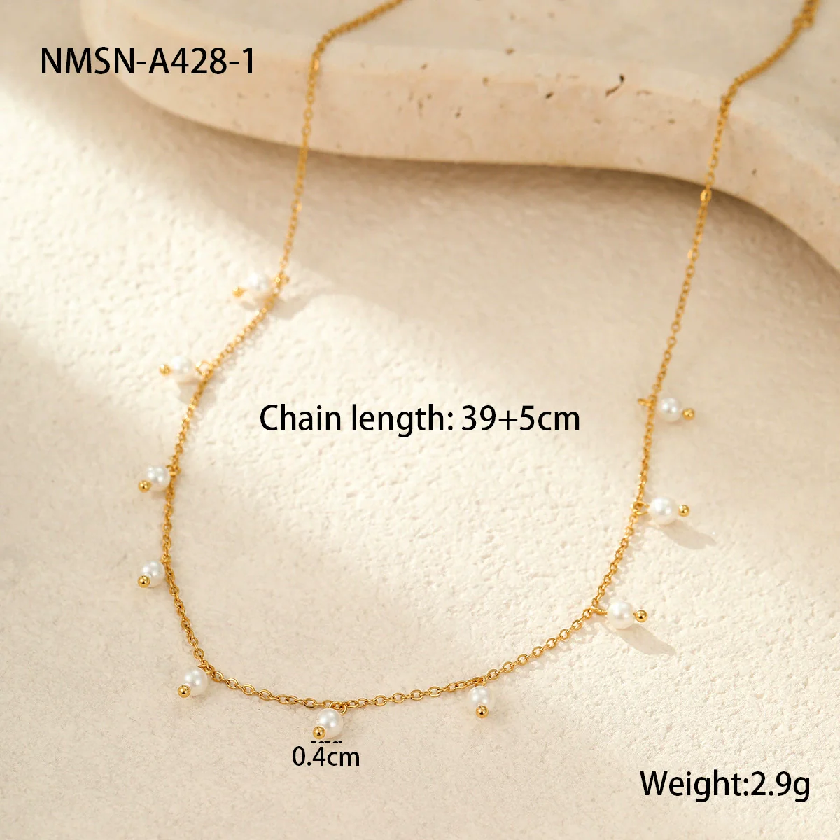 Wholesale Women's Geometric Baroque Imitation Pearl Stainless Steel 18K Electroplated Necklace Light Luxury Jewelry - Image 21