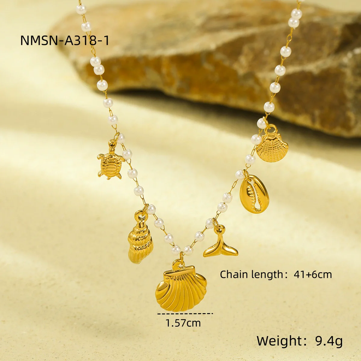 Wholesale Women's Geometric Baroque Imitation Pearl Stainless Steel 18K Electroplated Necklace Light Luxury Jewelry - Image 22