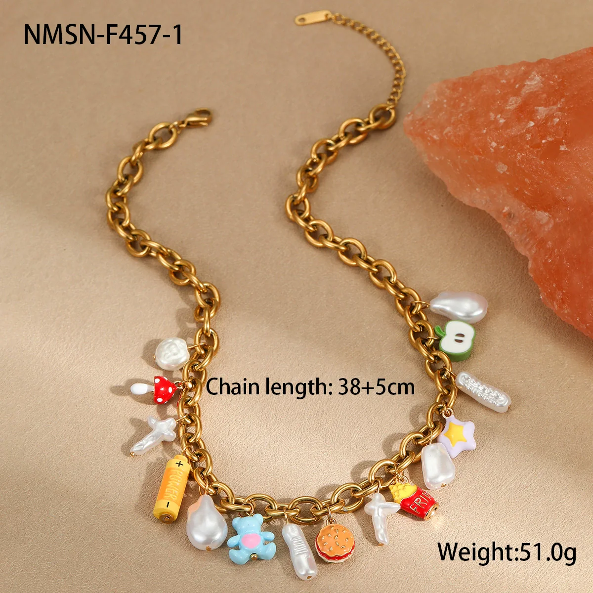 Wholesale Women's Geometric Baroque Imitation Pearl Stainless Steel 18K Electroplated Necklace Light Luxury Jewelry - Image 24
