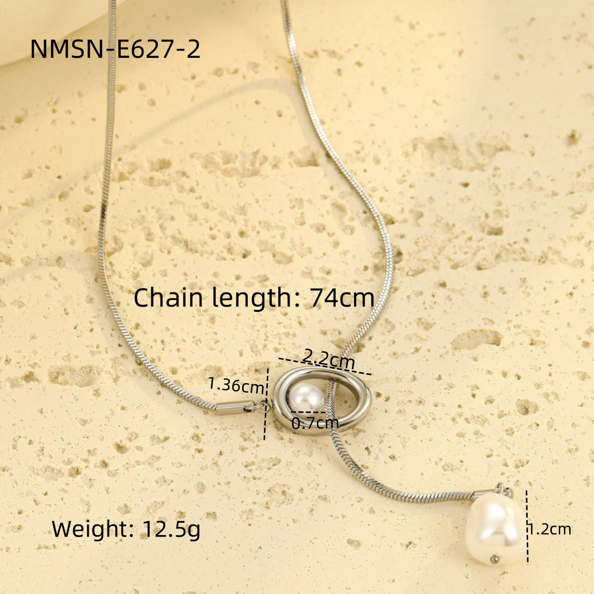 Wholesale Women's Geometric Baroque Imitation Pearl Stainless Steel 18K Electroplated Necklace Light Luxury Jewelry - Image 6