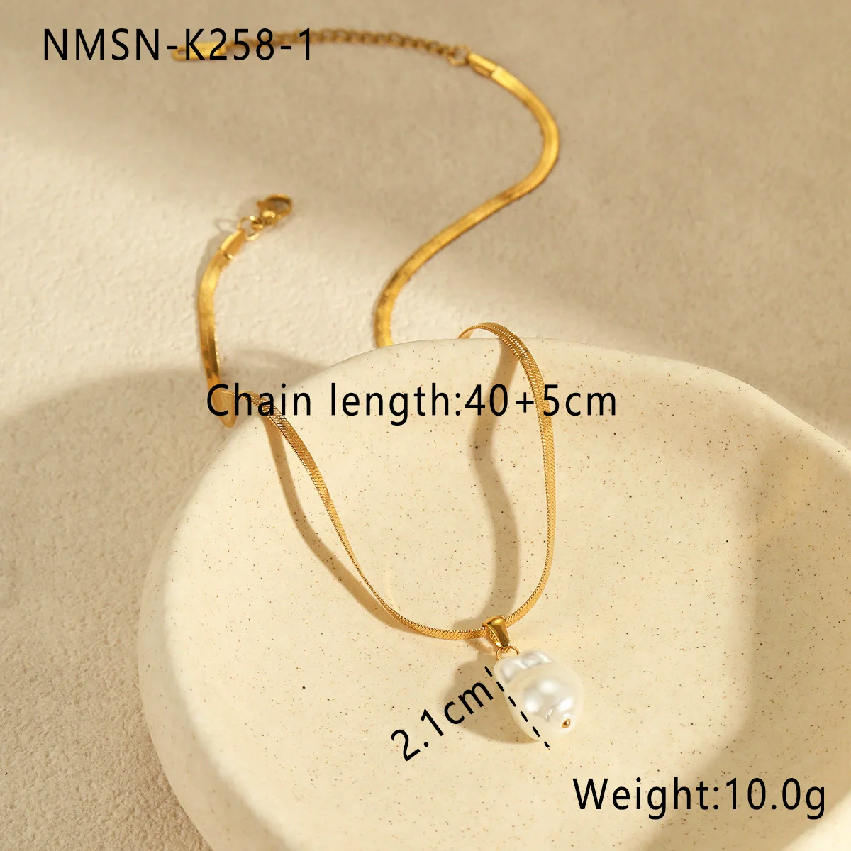 Wholesale Women's Geometric Baroque Imitation Pearl Stainless Steel 18K Electroplated Necklace Light Luxury Jewelry - Image 8