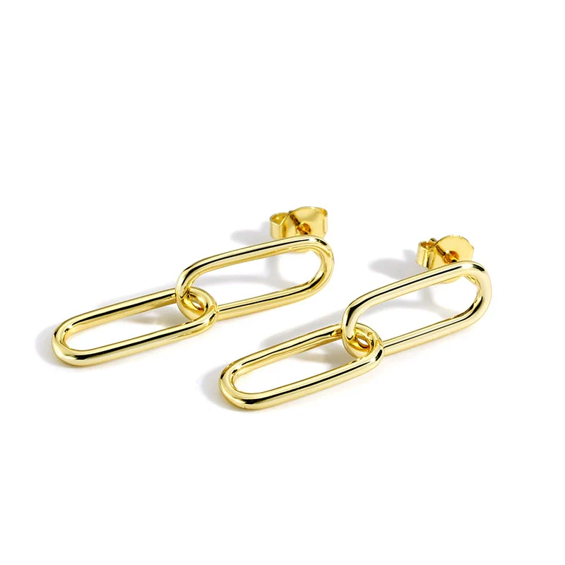 Wholesale Women's Geometric Brass Electroplated Oval Wind Earrings - Image 4