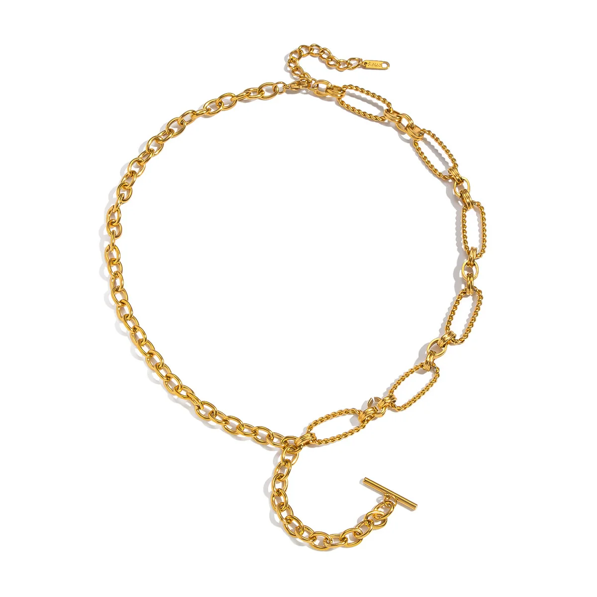 Wholesale Women's Geometric Casual Style Oneword Tassel Pendant Necklace With 18K Real Gold Pvd Furnace Vacuum Plating - Image 5