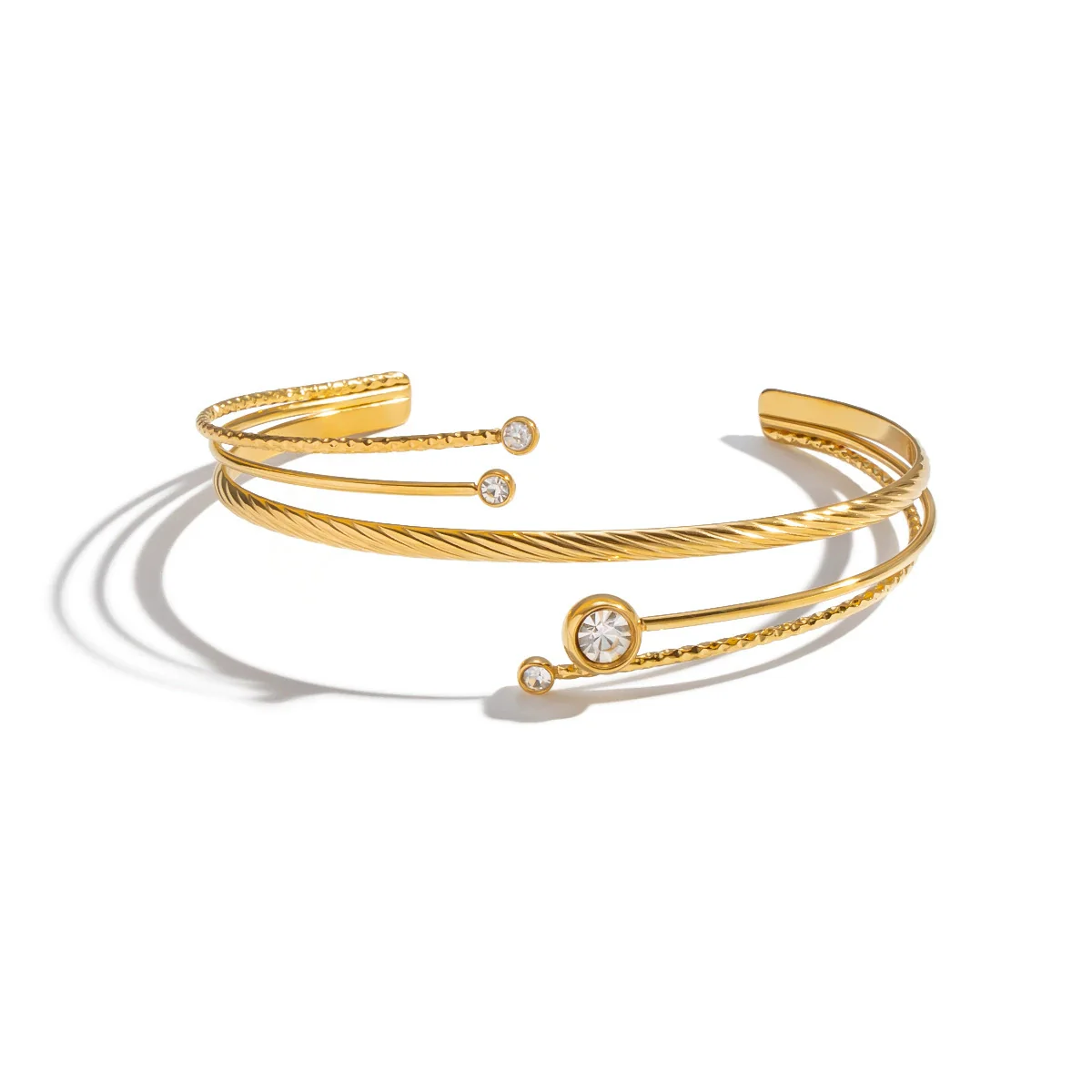 Wholesale Women's Geometric Cold Style Stainless Steel Gold Plated Bracelet Jewelry - Image 5