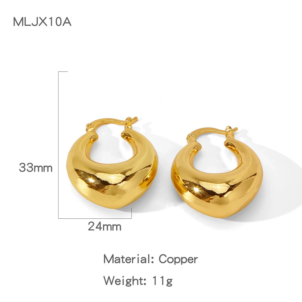 Wholesale Women's Geometric Copper Earrings With Texturized Electroplating - Image 10