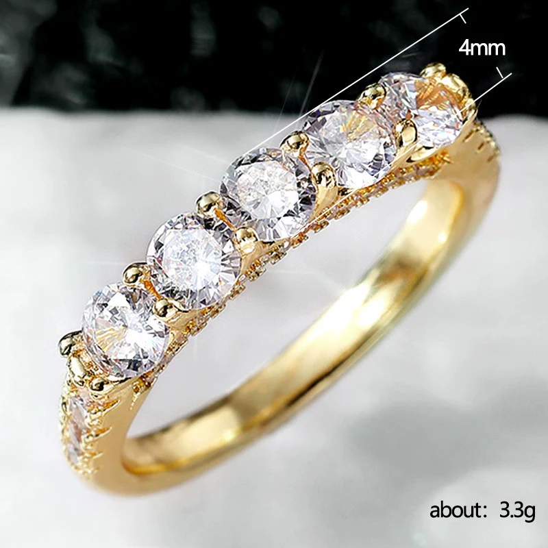 Wholesale Women's Geometric Copper Goldplated Zircon Inlaid Ring And Bracelet - Image 5