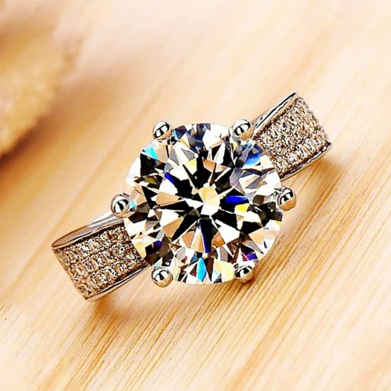 Wholesale Women's Geometric Copper Ring Plated Platinum With Zircon - Image 2