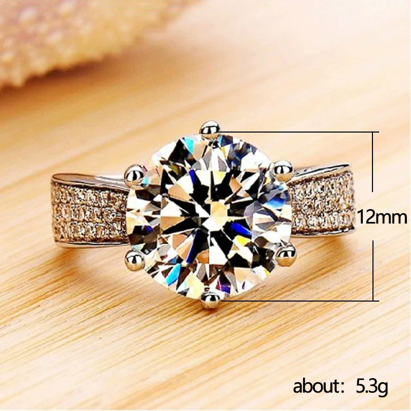 Wholesale Women's Geometric Copper Ring Plated Platinum With Zircon - Image 4