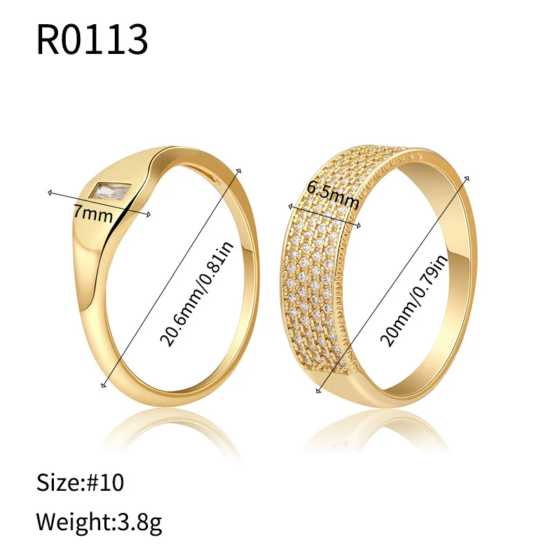 Wholesale Women's Geometric Copper Ring With Microencrusted Diamond And Electroplating Stylish Simple Ins Style - Image 10