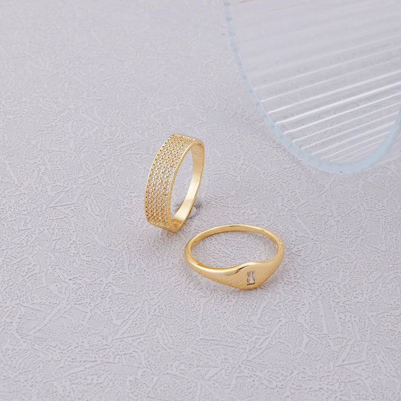 Wholesale Women's Geometric Copper Ring With Microencrusted Diamond And Electroplating Stylish Simple Ins Style - Image 3