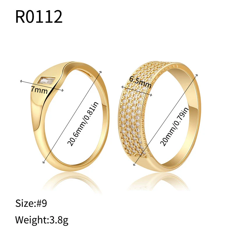 Wholesale Women's Geometric Copper Ring With Microencrusted Diamond And Electroplating Stylish Simple Ins Style - Image 9