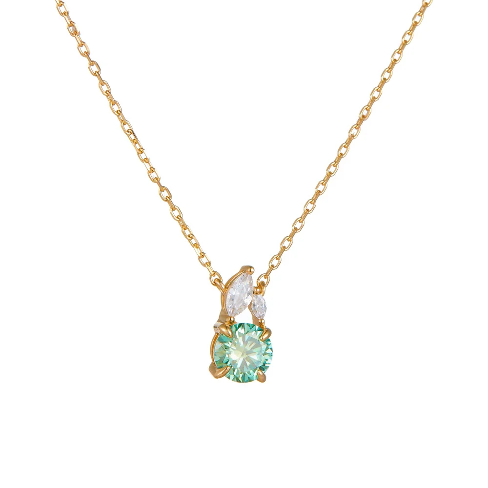 Wholesale Women's Geometric Cross Chain 925 Silver Electroplated Moissanite Clavicle Necklace