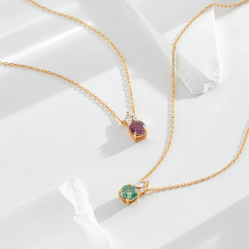Wholesale Women's Geometric Cross Chain 925 Silver Electroplated Moissanite Clavicle Necklace - Image 4