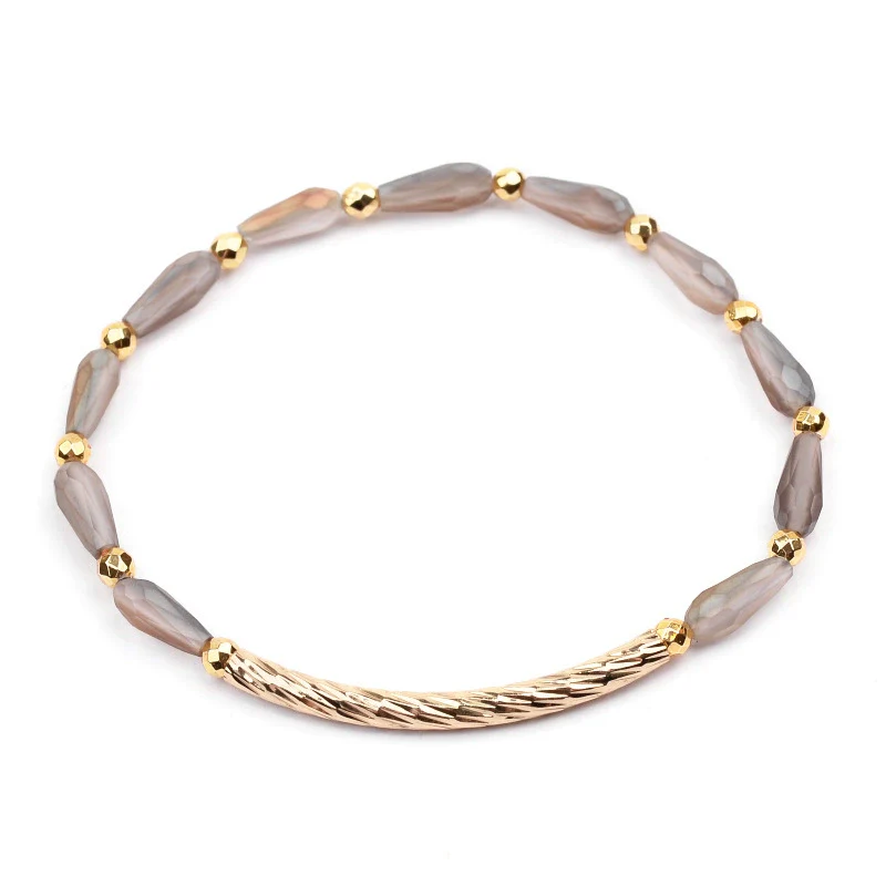 Wholesale Women's Geometric Crystal Beaded Elastic Bracelet - Image 13