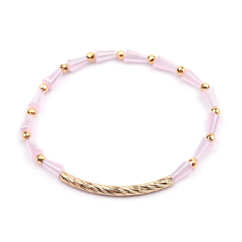 Wholesale Women's Geometric Crystal Beaded Elastic Bracelet - Image 17