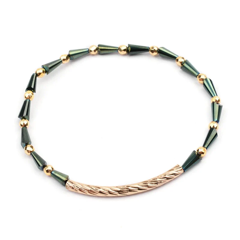Wholesale Women's Geometric Crystal Beaded Elastic Bracelet - Image 18