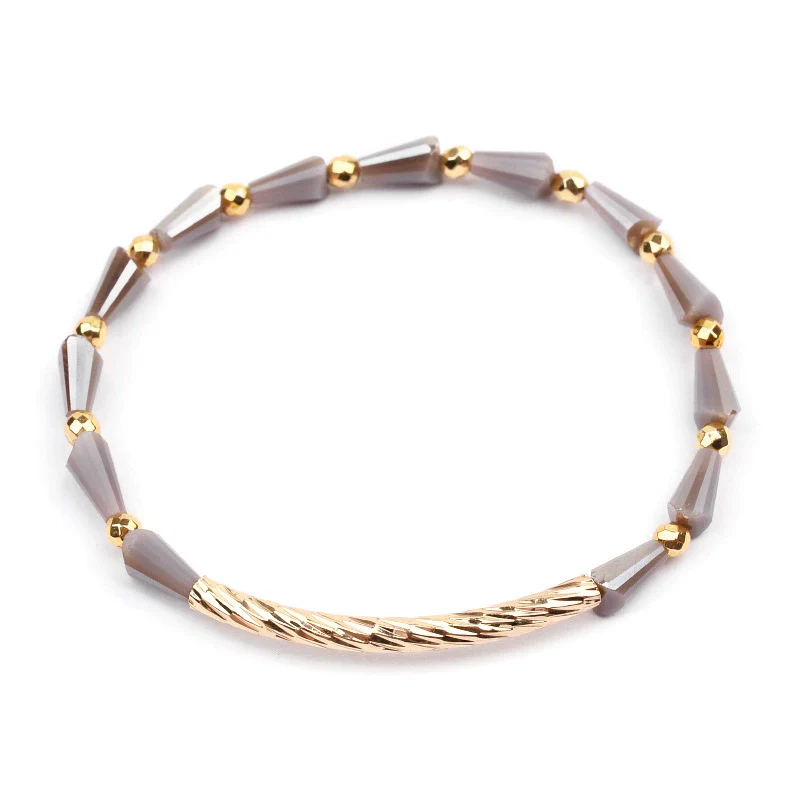 Wholesale Women's Geometric Crystal Beaded Elastic Bracelet - Image 19