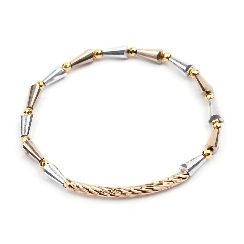 Wholesale Women's Geometric Crystal Beaded Elastic Bracelet - Image 21
