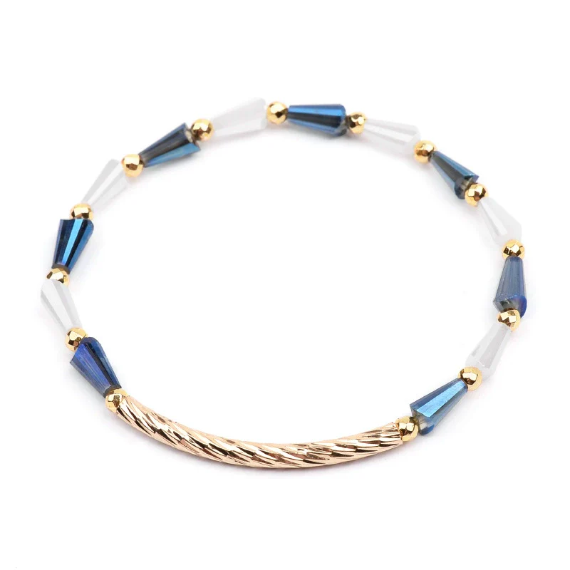 Wholesale Women's Geometric Crystal Beaded Elastic Bracelet - Image 22