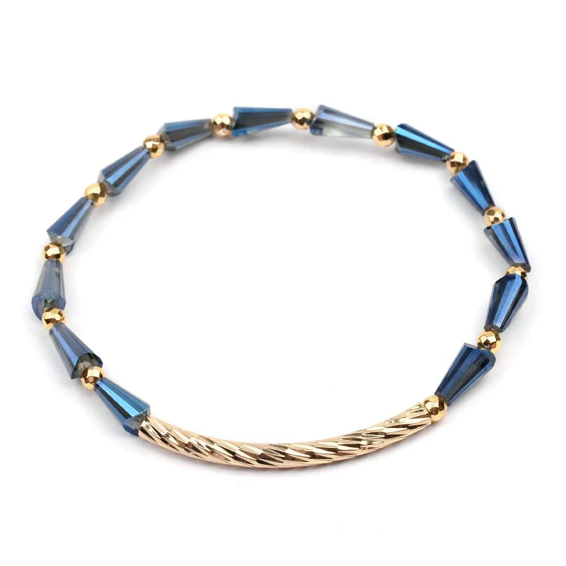 Wholesale Women's Geometric Crystal Beaded Elastic Bracelet - Image 23