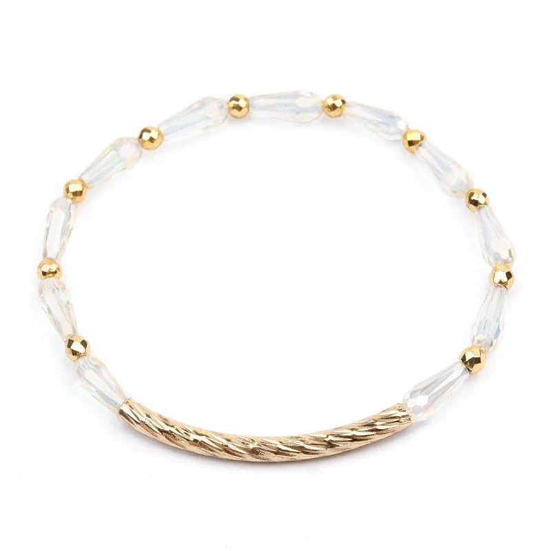 Wholesale Women's Geometric Crystal Beaded Elastic Bracelet - Image 8