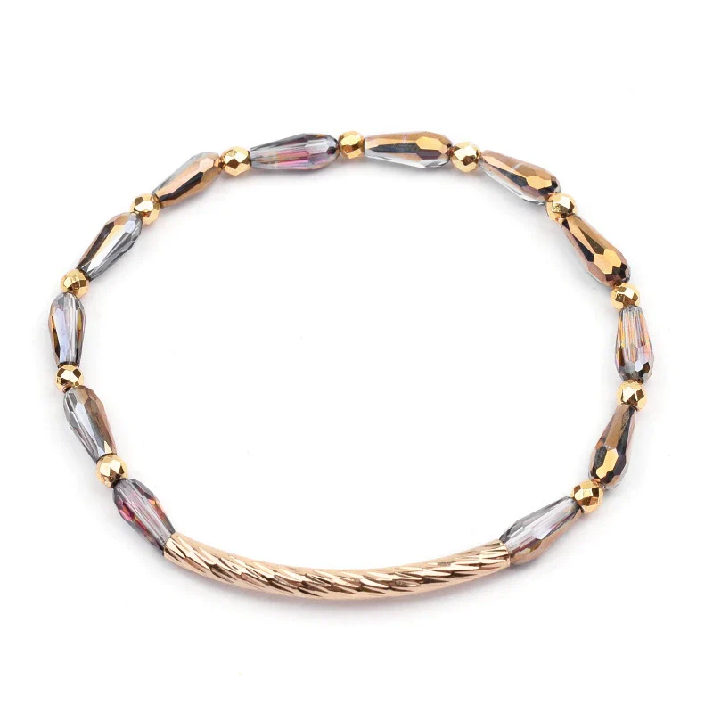 Wholesale Women's Geometric Crystal Beaded Elastic Bracelet - Image 9