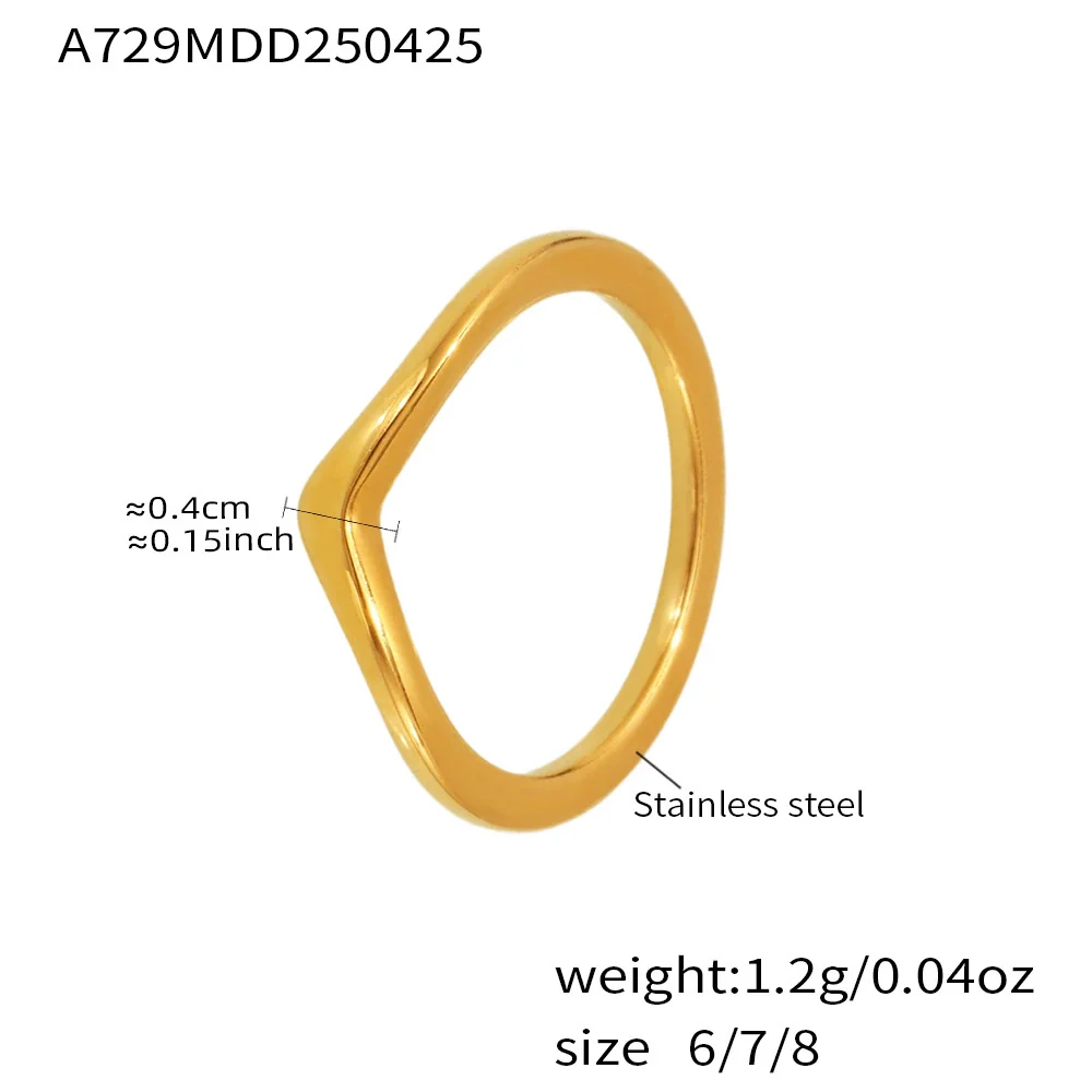 Wholesale Women's Geometric Diamond Index Finger Ring Made Of Stainless Steel And Zircon With 18K Gold Electroplating - Image 11