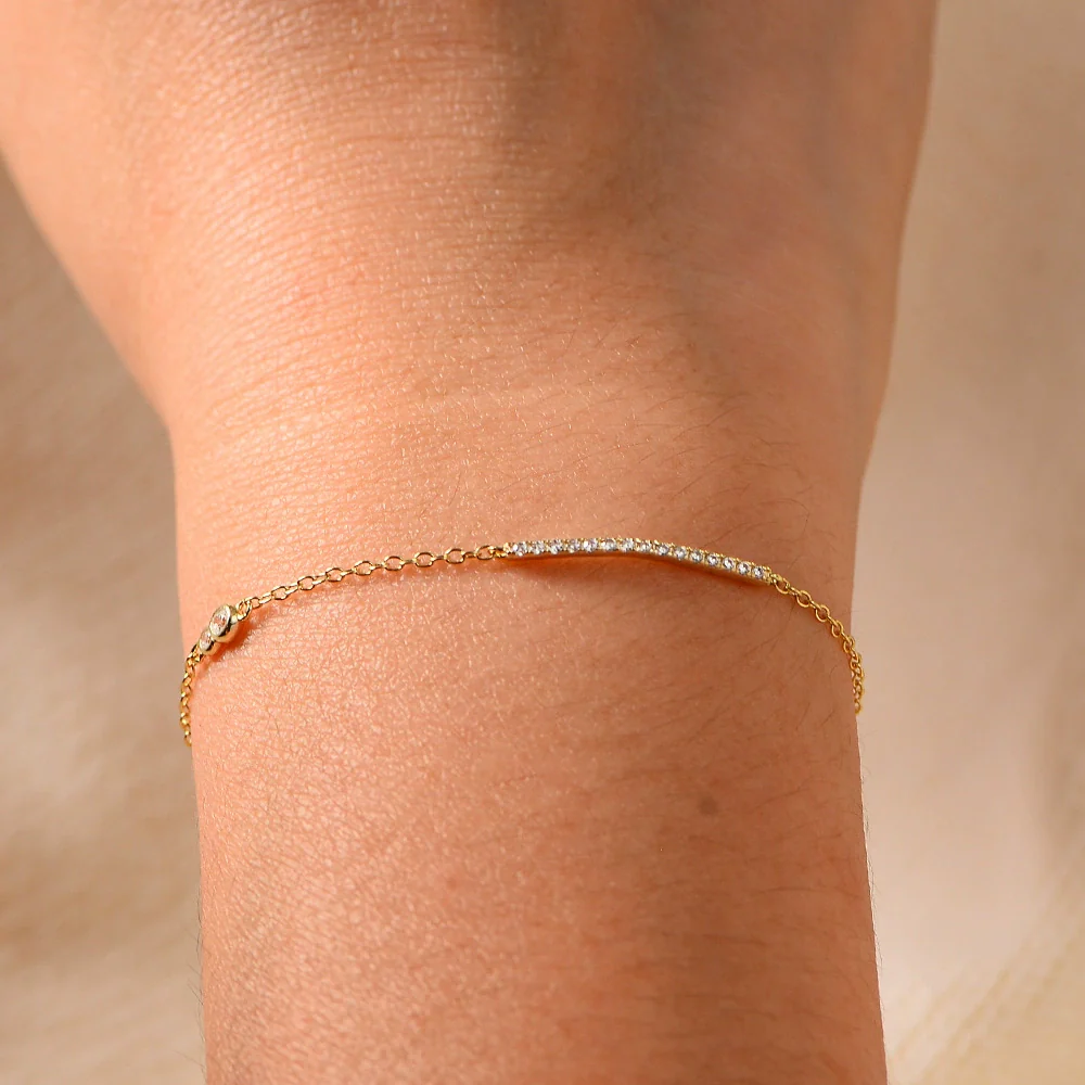 Wholesale Women's Geometric Diamond S925 Sterling Silver Bracelet Simple Cold Style Jewelry - Image 4