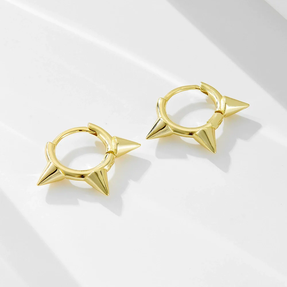 Wholesale Women's Geometric Diamond S925 Sterling Silver Spiked Tapered Ear Buckle Earrings