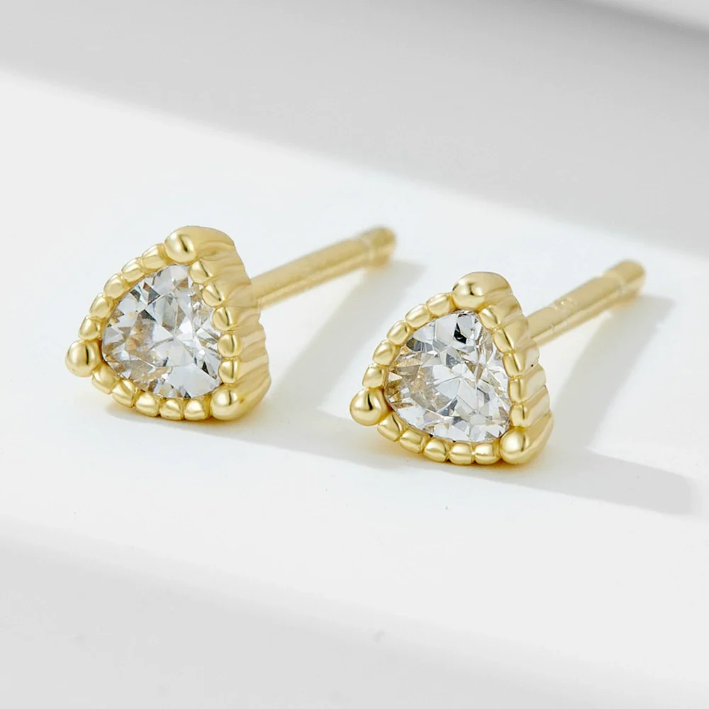 Wholesale Women's Geometric Diamond Zircon S925 Sterling Silver Earrings Set With Precious Stones