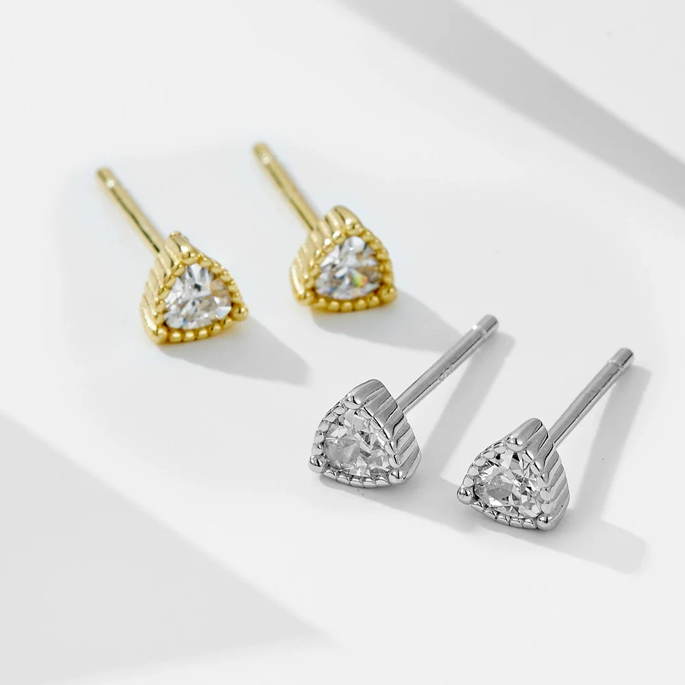 Wholesale Women's Geometric Diamond Zircon S925 Sterling Silver Earrings Set With Precious Stones - Image 3