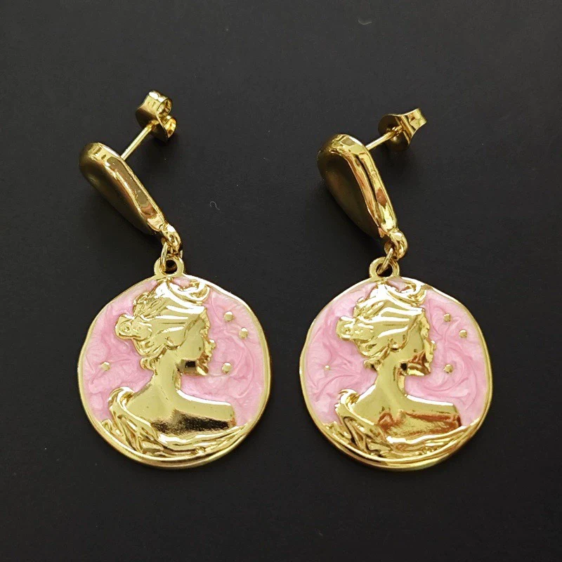 Wholesale Women's Geometric Dripping Oil Enamel Stainless Steel Earrings - Image 9