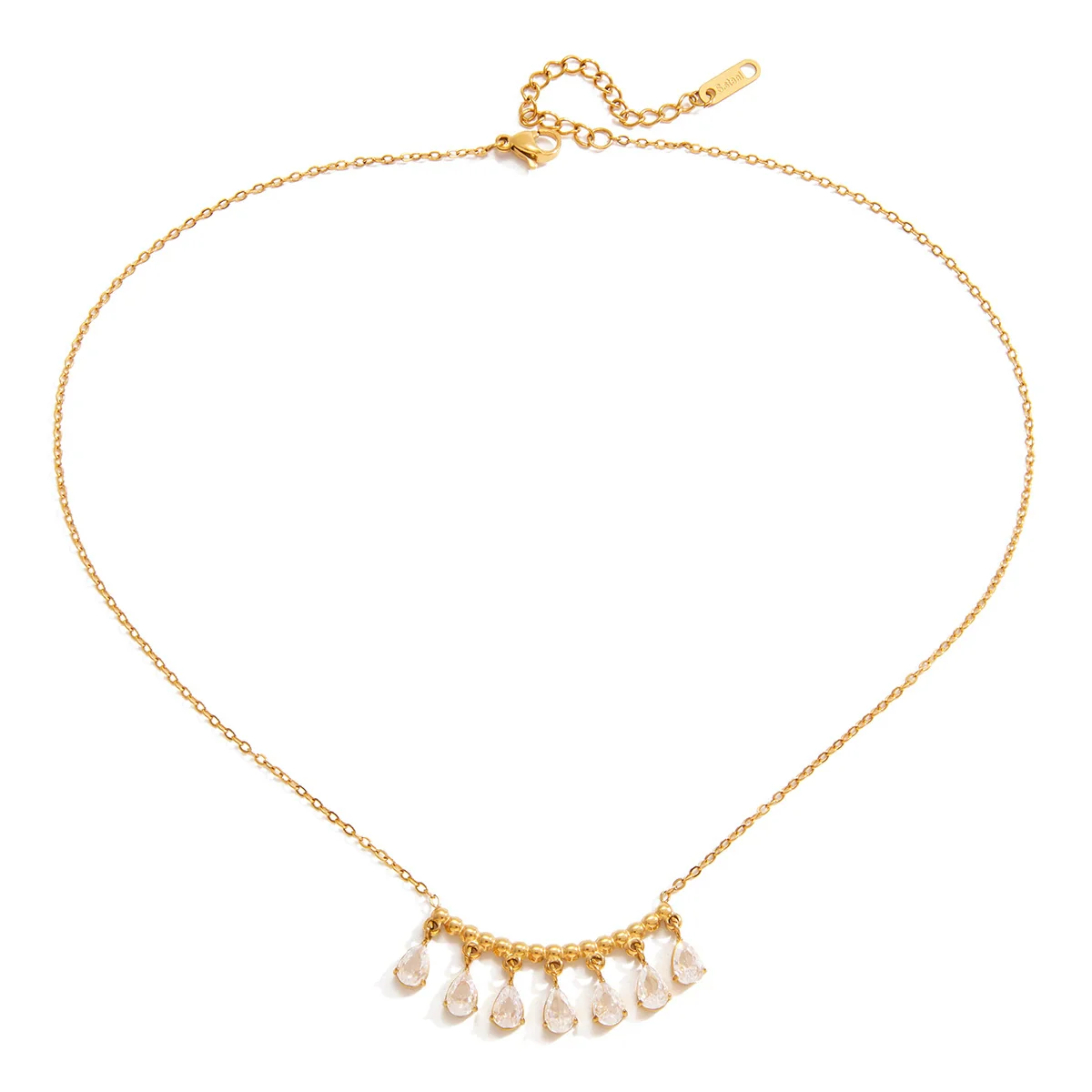 Wholesale Women's Geometric Dropshaped Stainless Steel Electroplated Necklace Old Money Minimalist Style Jewelry - Image 5
