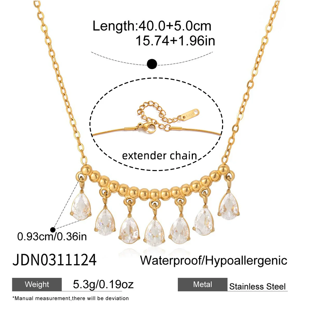 Wholesale Women's Geometric Dropshaped Stainless Steel Electroplated Necklace Old Money Minimalist Style Jewelry - Image 6