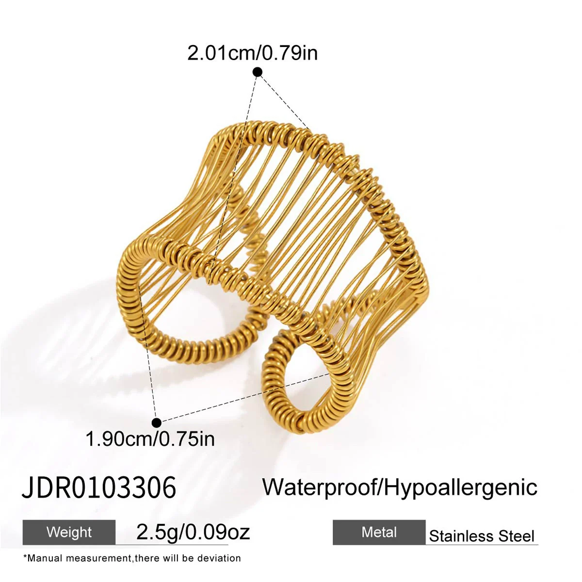 Wholesale Women's Geometric Electroplated Stainless Steel And Titanium Steel Jewelry Rings And Bracelets - Image 7