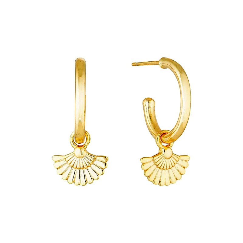 Wholesale Women's Geometric Fan Shaped S925 Silver Needle And Copper Electroplated Ear Buckle Earrings