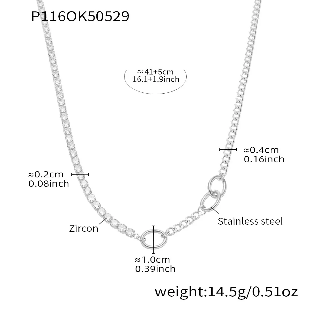 Wholesale Women's Geometric Ferris Wheel And Bear Doublelayer Stacked Stainless Steel And Titanium Steel Electroplated Necklace - Image 6