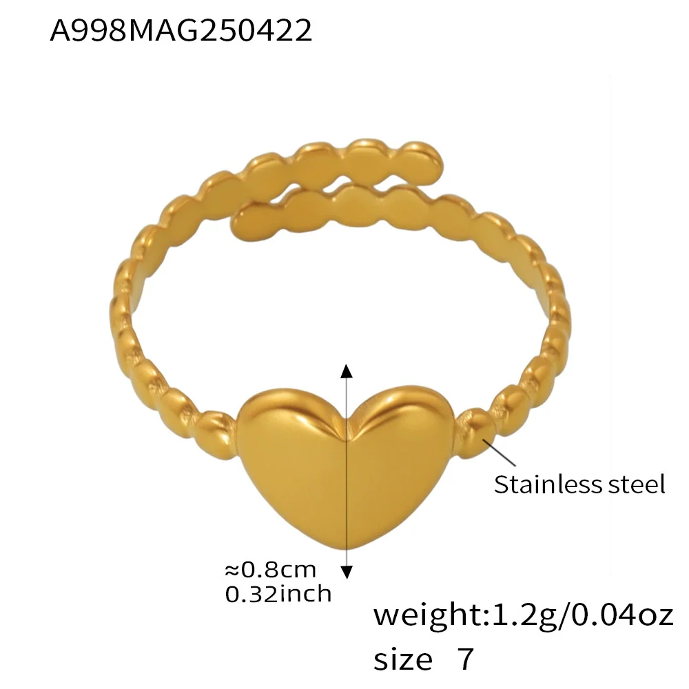 Wholesale Women's Geometric Ferris Wheel Exaggerated Wide Irregular Branchshaped Stainless Steel Goldplated Ring - Image 8