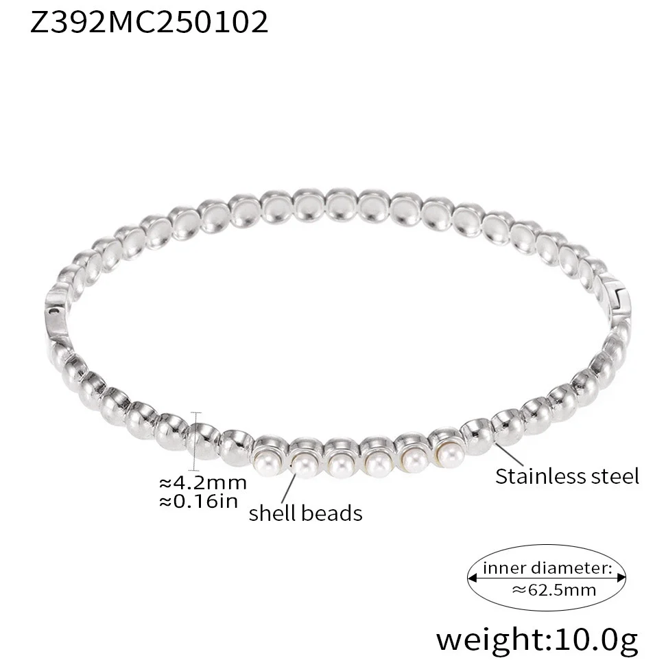 Wholesale Women's Geometric Ferris Wheel Inlaid Zircon Stainless Steel Shell Beads Pvd Vacuum Goldplated Electroplated Bracelet - Image 9