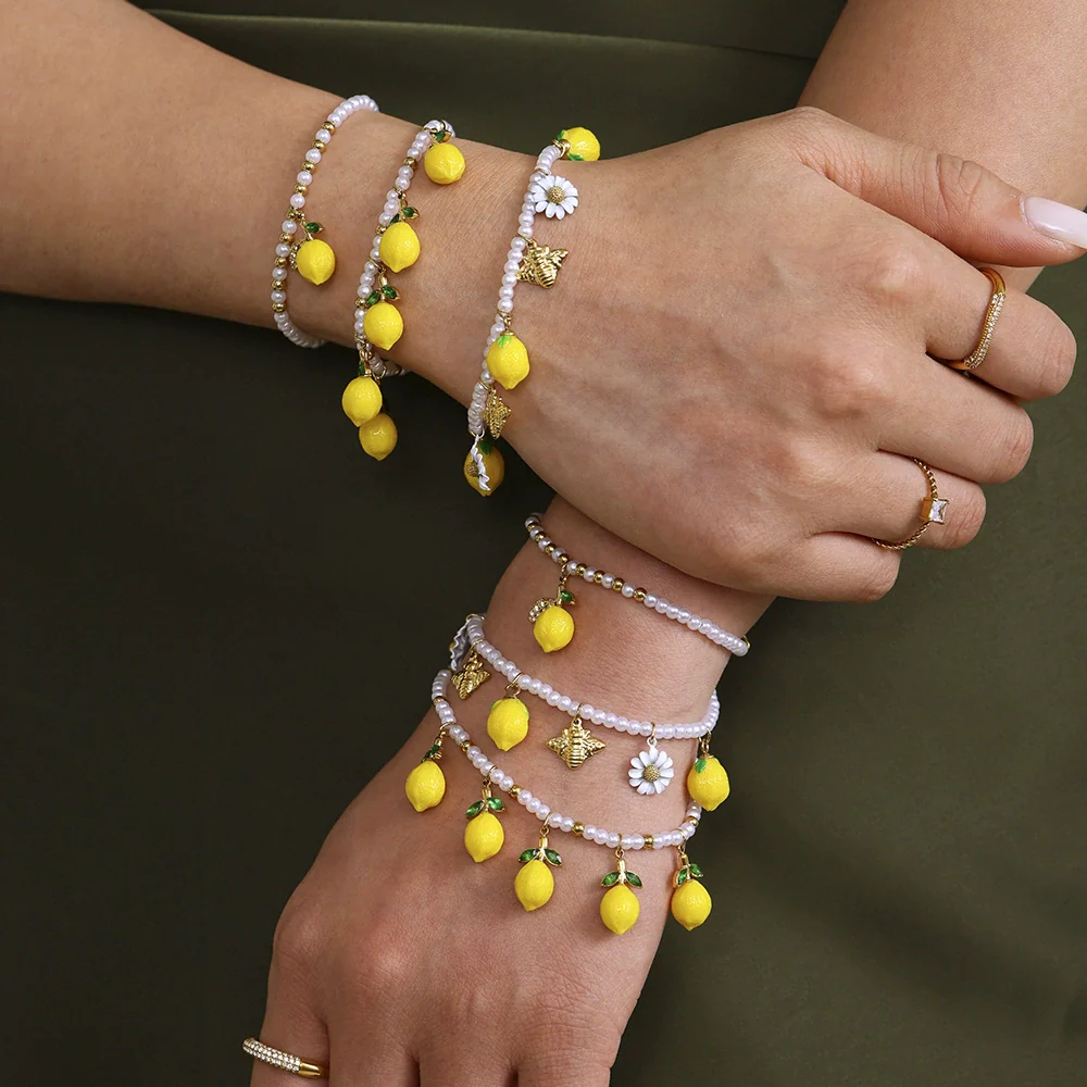 Wholesale Women's Geometric Ferris Wheel Pearl Stainless Steel Electroplated Bracelet Diy Accessories Set - Image 2
