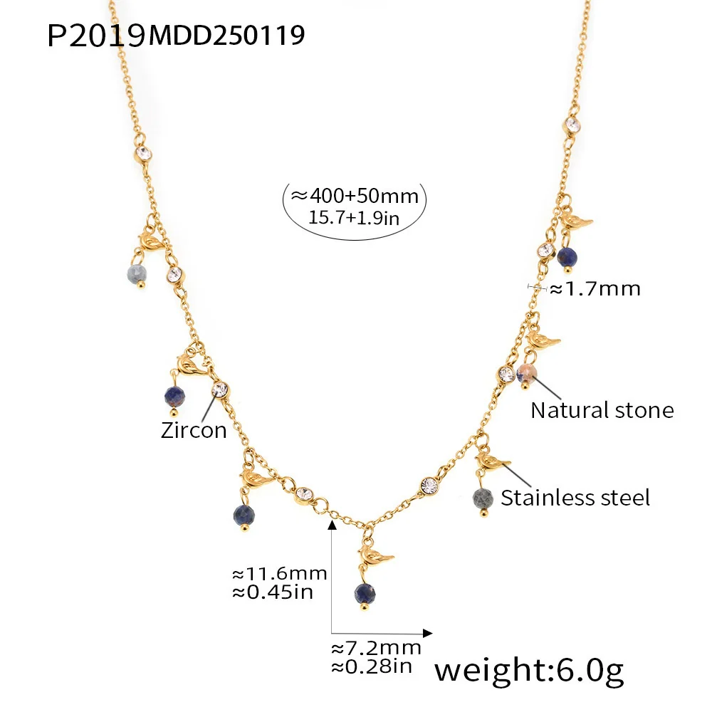 Wholesale Women's Geometric Freshwater Pearl Necklace Handmade With Titanium Steel And Zircon Electroplating - Image 7
