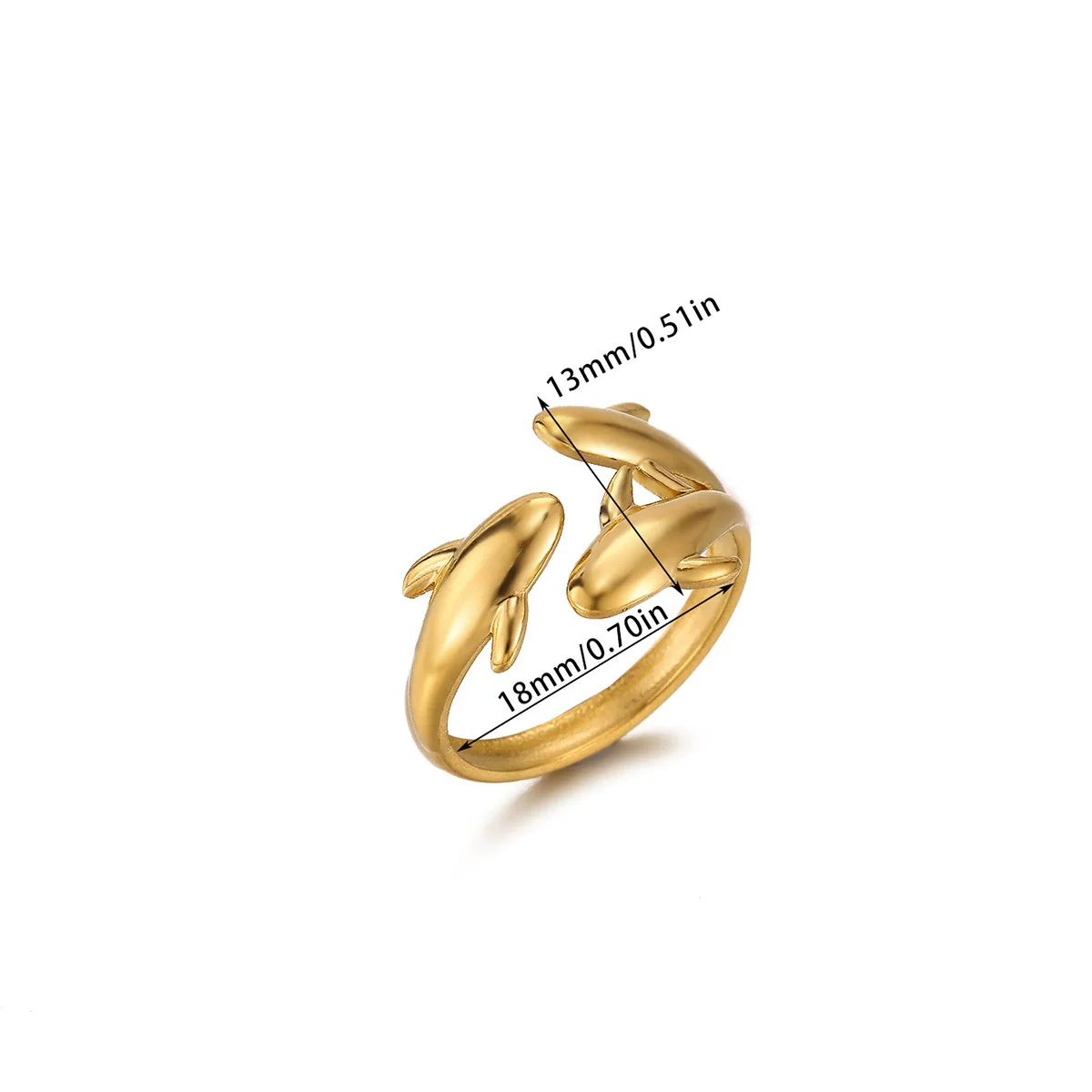Wholesale Women's Geometric Fruit Stainless Steel Ring Inlaid With 18K Gold Light Luxury Style Accessories - Image 10