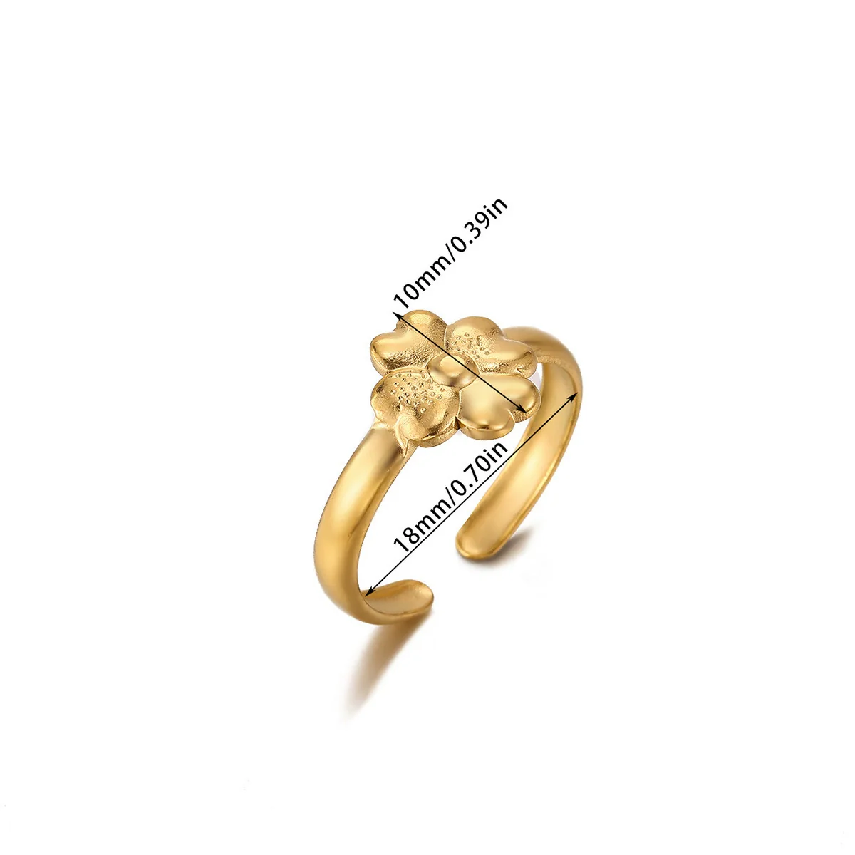 Wholesale Women's Geometric Fruit Stainless Steel Ring Inlaid With 18K Gold Light Luxury Style Accessories - Image 12