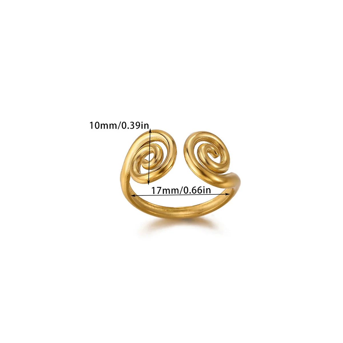Wholesale Women's Geometric Fruit Stainless Steel Ring Inlaid With 18K Gold Light Luxury Style Accessories - Image 13