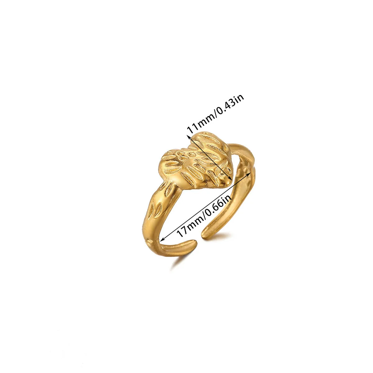 Wholesale Women's Geometric Fruit Stainless Steel Ring Inlaid With 18K Gold Light Luxury Style Accessories - Image 5