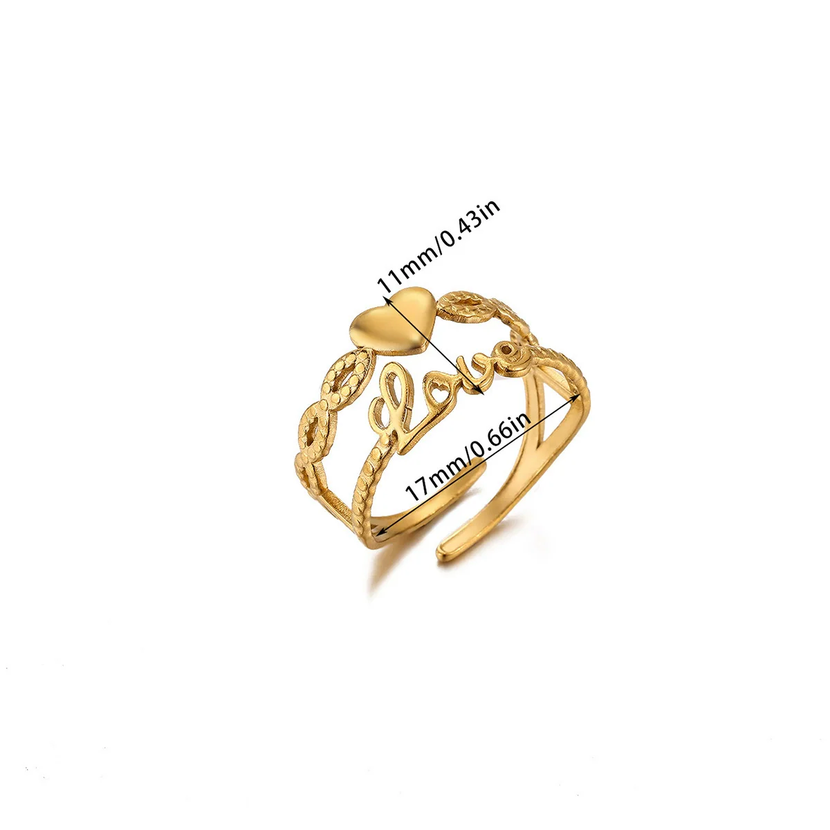 Wholesale Women's Geometric Fruit Stainless Steel Ring Inlaid With 18K Gold Light Luxury Style Accessories - Image 6