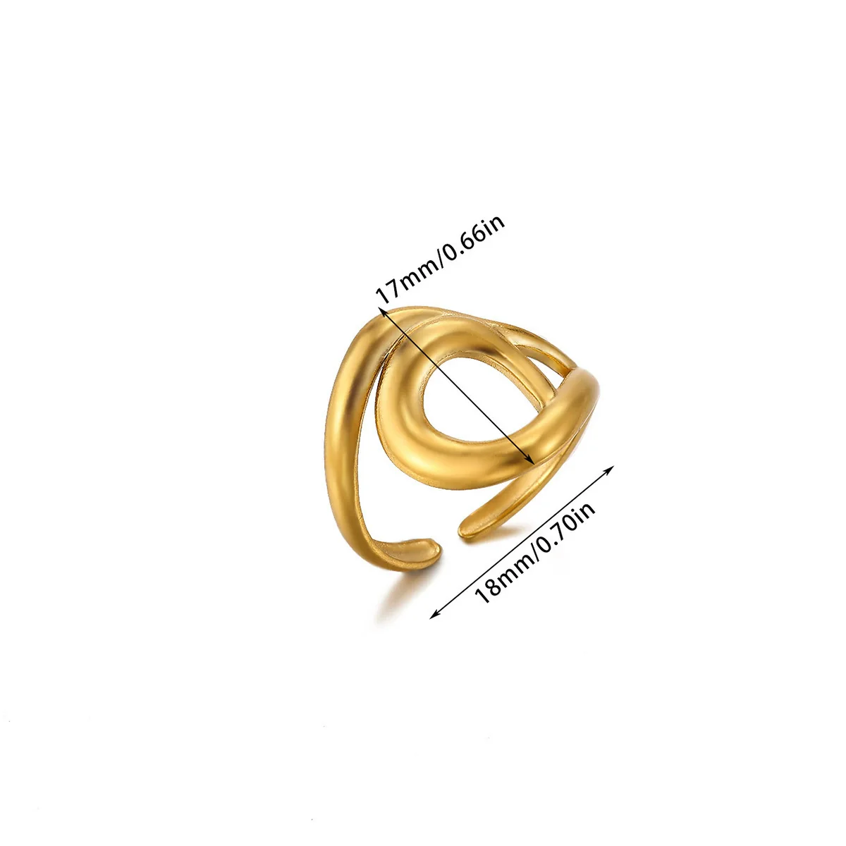Wholesale Women's Geometric Fruit Stainless Steel Ring Inlaid With 18K Gold Light Luxury Style Accessories - Image 8