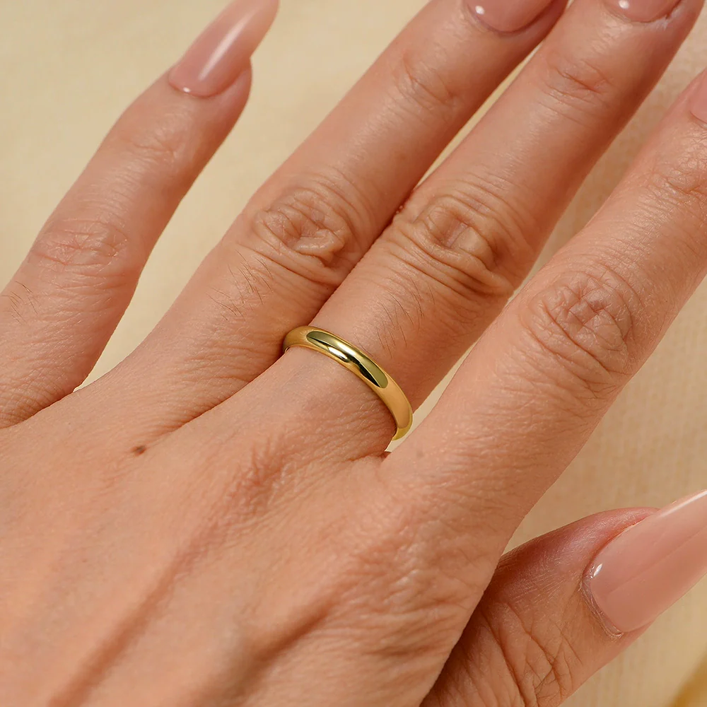 Wholesale Women's Geometric Gold Plated 925 Sterling Silver Ring Jewelry - Image 3