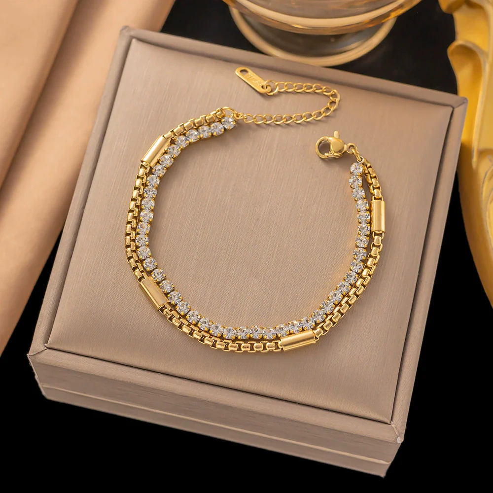 Wholesale Women's Geometric Heart Shape Electroplated Titanium Steel Bracelet Highend Accessory - Image 29
